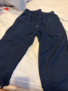 Quince Navy Straight-Leg Drawstring Pants